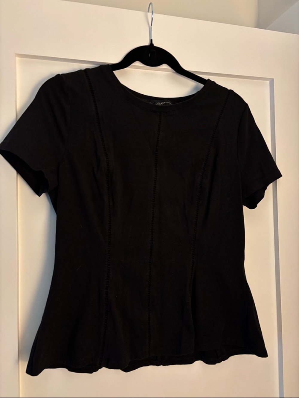 White House Black Market Black Short Sleeve Knit Tee